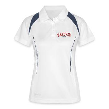 Hannover gegründet 1976 - Frauen Polo atmungsaktiv - Weiß/Navy - Vorne