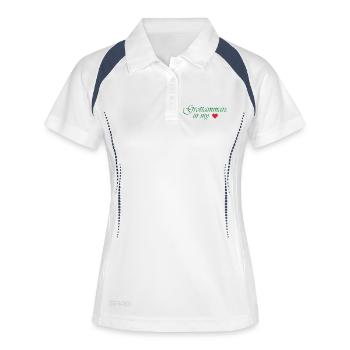 Grottammare in meinem Herzen - Frauen Polo atmungsaktiv - Weiß/Navy - Vorne
