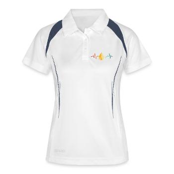 Sail_Boat_Heartbeat - Polo respirant Femme - blanc/marine - Devant