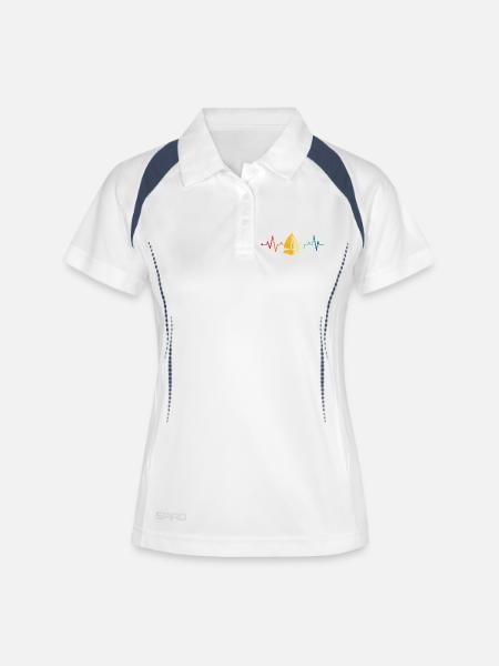 Sail_Boat_Heartbeat - Women's Polo breathable - white/navy