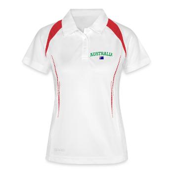 Drapeau de design australien vert - Polo respirant Femme - blanc/marine - Devant