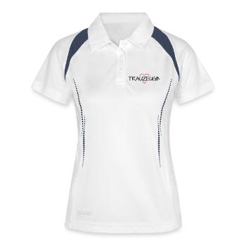 Trauzeugin Herz Junggesellinnenabschied - Frauen Polo atmungsaktiv - Weiß/Navy - Vorne