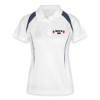 poker - Frauen Polo atmungsaktiv - Weiß/Navy - Vorne