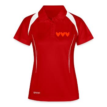 VALENTINSTAG. Junggesellinnenabschied. ICH LIEBE DICH. ICH LIEBE DICH. LIEBE - Frauen Polo atmungsaktiv - Weiß/Navy - Vorne