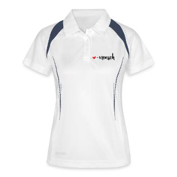 liebling mensch herz herzensmensch valentinstag - Frauen Polo atmungsaktiv - Weiß/Navy - Vorne