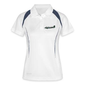 Li-2 - Frauen Polo atmungsaktiv - Weiß/Navy - Vorne