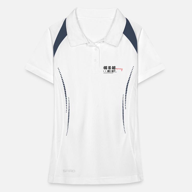 Logo Joyeux Rouge Script Sur Noir Polo respirant Femme