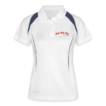 Ho Ho Ho mosexuel - Polo respirant Femme - blanc/marine - Devant