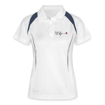 Femme - Polo respirant Femme - blanc/marine - Devant