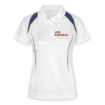JE NE M’EXCUSE PAS - Polo respirant Femme - blanc/marine - Devant