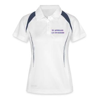 TU APPELLES ÇA UN HASARD - Polo respirant Femme - blanc/marine - Devant