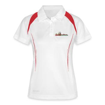 Silhouette de la ville de Cracovie Château de Wawel Art moderne - Polo respirant Femme - blanc/marine - Devant