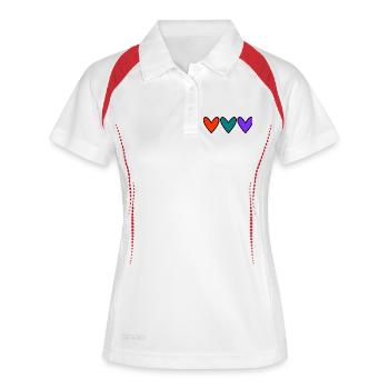 HERZ. ICH LIEBE MAMA. MAMA. MUTTERTAG. HERZ. - Frauen Polo atmungsaktiv - Weiß/Navy - Vorne