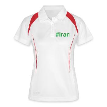 Iran Hashtag - Polo respirant Femme - blanc/marine - Devant