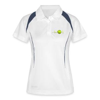 Tennis Heartbeat Love Heart Player Fan Lover - Frauen Polo atmungsaktiv - Weiß/Navy - Vorne