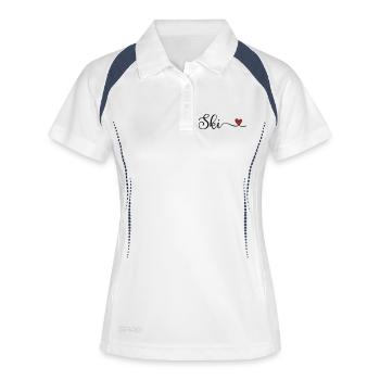 Ski with heart - Women's Polo breathable - white/navy - Front
