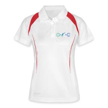 Idée cadeau pour un tennis avec tennis - Polo respirant Femme - blanc/marine - Devant