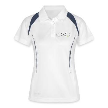 Unendlichkeitszeichen Glück Kleeblatt  - Frauen Polo atmungsaktiv - Weiß/Navy - Vorne