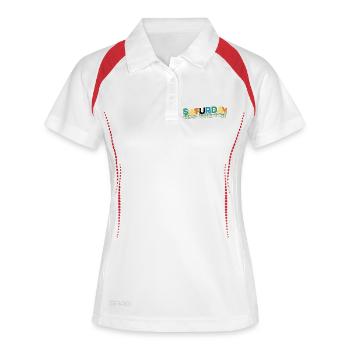 Samedi - Polo respirant Femme - blanc/marine - Devant