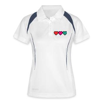 PAPA. VATERTAG. FROHER VATERTAG. ALLES GUTE ZUM GEBURTSTAG. - Frauen Polo atmungsaktiv - Weiß/Navy - Vorne