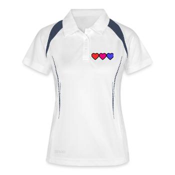COEUR. MERCI. MAÎTRESSE. MAÎTRE. MERCI MAÎTRESSE. - Polo respirant Femme - blanc/marine - Devant