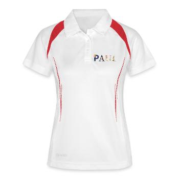 PAUL name decorated with flowers - Women's Polo breathable - white/navy - Front