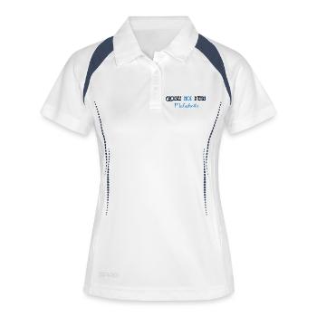 Entschuldigung, dass ich ungeschickt bin - Frauen Polo atmungsaktiv - Weiß/Navy - Vorne