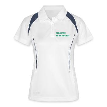 PERSONNE NE TE RETIENT - Polo respirant Femme - blanc/marine - Devant