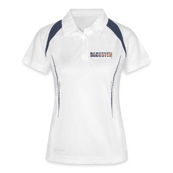 Dachstein Ramsau Österreich Schriftzug - Frauen Polo atmungsaktiv - Weiß/Navy - Vorne