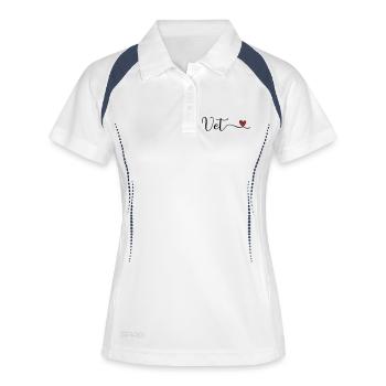 Vétérinaire - Polo respirant Femme - blanc/marine - Devant