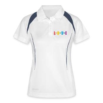 LGBT Pride Month - Liebe ist Liebe - Frauen Polo atmungsaktiv - Weiß/Navy - Vorne