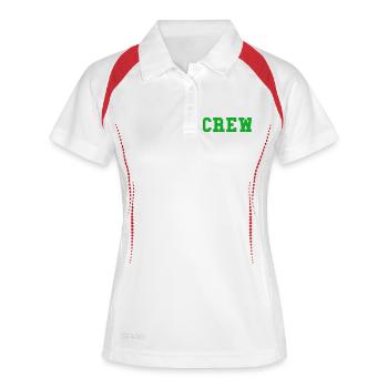 Lettrage en bloc d’équipage - Polo respirant Femme - blanc/marine - Devant
