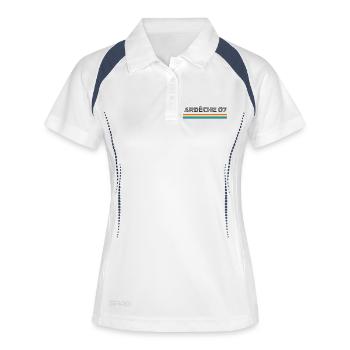 Ardeche 07 T-Shirt Cadeau Humour - Polo respirant Femme - blanc/marine - Devant