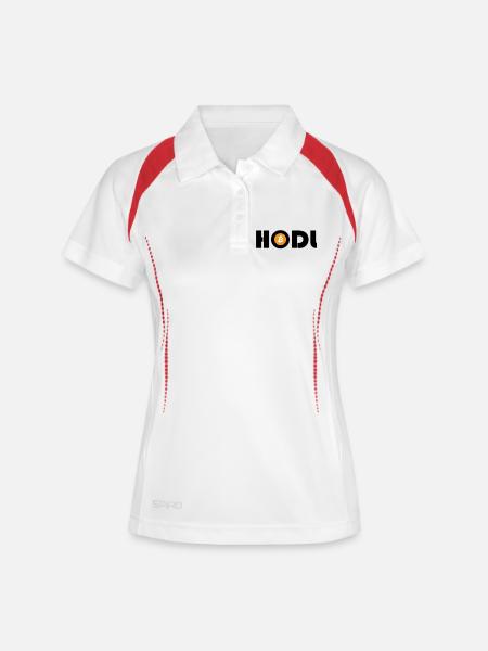Bitcoin Symbol Print Orange Coin - Women's Polo breathable - white/navy