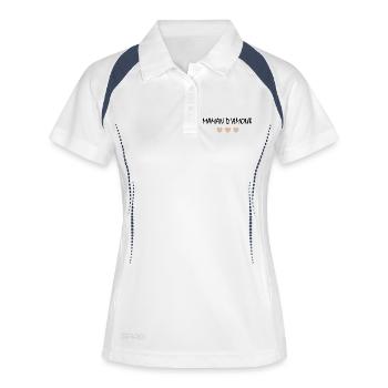 Maman d'amour - Polo respirant Femme - blanc/marine - Devant