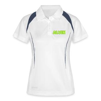 Cadeau pour Alvin - Polo respirant Femme - blanc/marine - Devant
