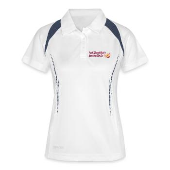 Passionsfrucht Enthusiast - Frauen Polo atmungsaktiv - Weiß/Navy - Vorne