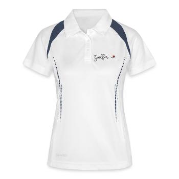 Golfer - Frauen Polo atmungsaktiv - Weiß/Navy - Vorne