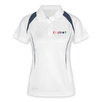 Coexist Symbol Shirt – Frieden Vielfalt Toleranz - Frauen Polo atmungsaktiv - Weiß/Navy - Vorne