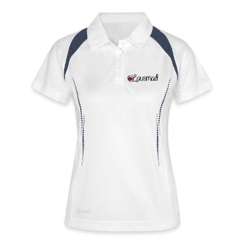 Lausmadl - Frauen Polo atmungsaktiv - Weiß/Navy - Vorne