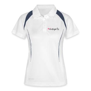 #einzigartig - Frauen Polo atmungsaktiv - Weiß/Navy - Vorne