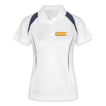 Jauge Petite jaune or (chargement) - Polo respirant Femme - blanc/marine - Devant