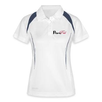 Pére Fect - perfect PéreFect drole papa cadeau - Polo respirant Femme - blanc/marine - Devant
