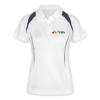 Rainbow hearts my journey black - Women's Polo breathable - white/navy - Front