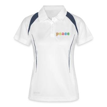 Friedensfarben - Frauen Polo atmungsaktiv - Weiß/Navy - Vorne