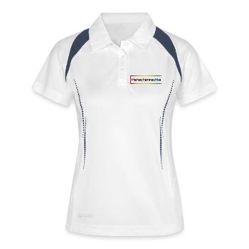 Regenbogen Menschenrechte - Frauen Polo atmungsaktiv - Weiß/Navy - Vorne