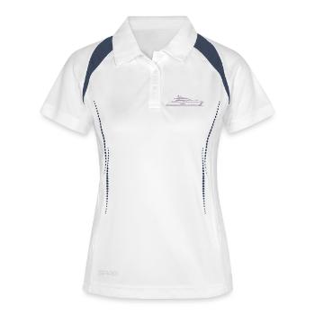 Motorboat Yacht Silhouette Minimal Design - Women's Polo breathable - white/navy - Front