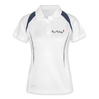 GELIEBTE. VIELEN DANK. DANKE HERRIN - Frauen Polo atmungsaktiv - Weiß/Navy - Vorne