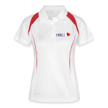 VIELEN DANK. DANKE. VIELEN DANK. JAHRESTAG. GEBURT. - Frauen Polo atmungsaktiv - Weiß/Navy - Vorne