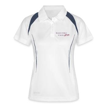 Der beste Zeitpunkt ist immer Jetzt - Frauen Polo atmungsaktiv - Weiß/Navy - Vorne